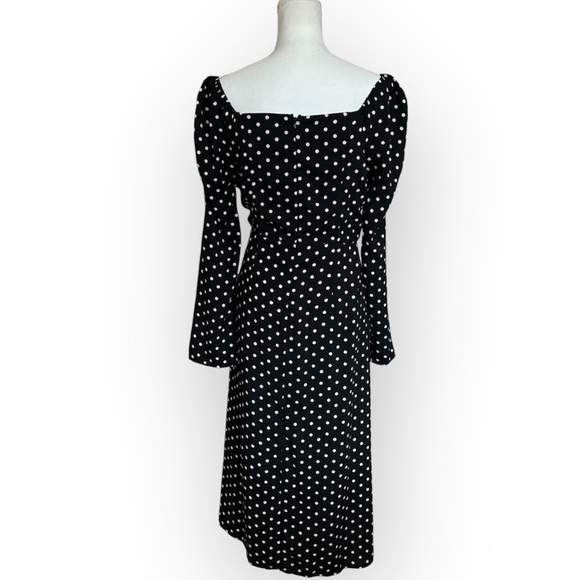 Lulus Charmed and Classy Black Polka Dot Long Sleeve Midi Dress - Picture 5 of 13